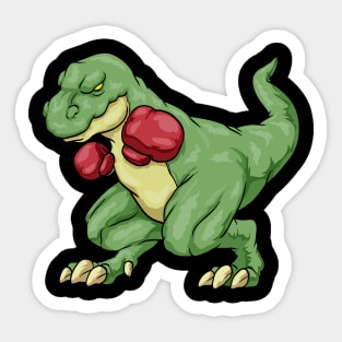 Dinosaur as boxer with boxing gloves Sticker